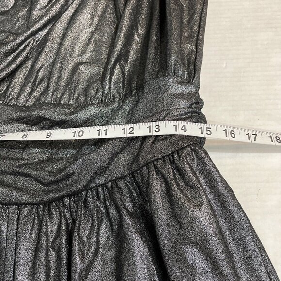 Lane Bryant Jumpsuit Womens 14/16 Silver Metallic One Shoulder Jersey Knit Party - Picture 7 of 9